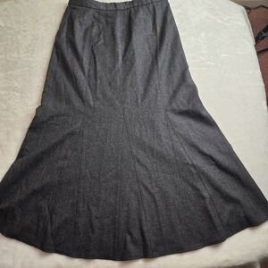 Orvis Women's Maxi Skirt Wool Size 4 Pleated Black Zipper